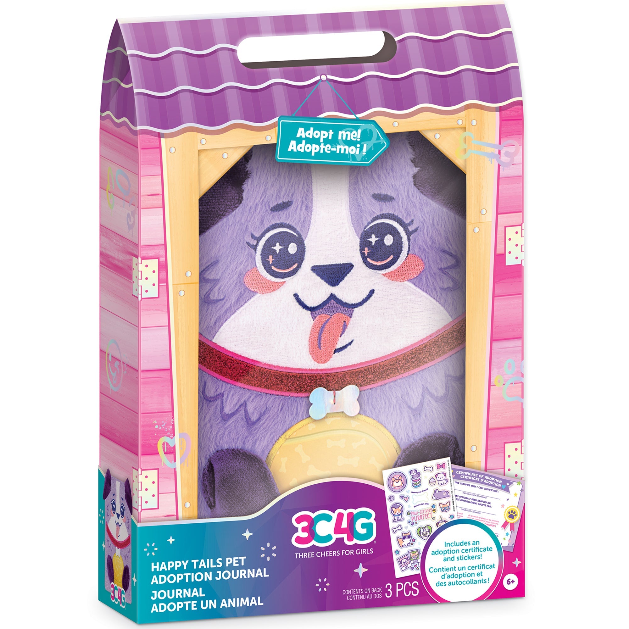 3C4G Happy Tails - Plush Dog Adoption Journal - Girls & Kids 6+